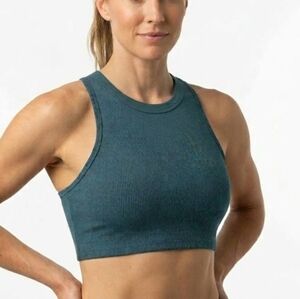 Threads 4 Thought ReActive Ribbed Racerback Sports Bra - Teal - Large